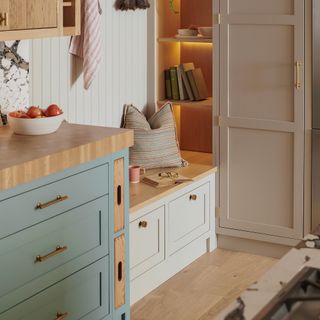 Shaker kitchen with built-in bench