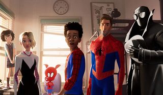 Spider-Man: Into The Spider-Verse a dorm room full of Spider People