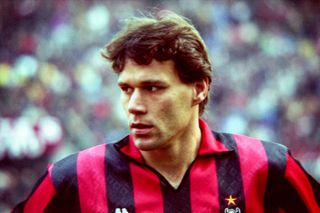 Marco van Basten playing for Milan in 1990