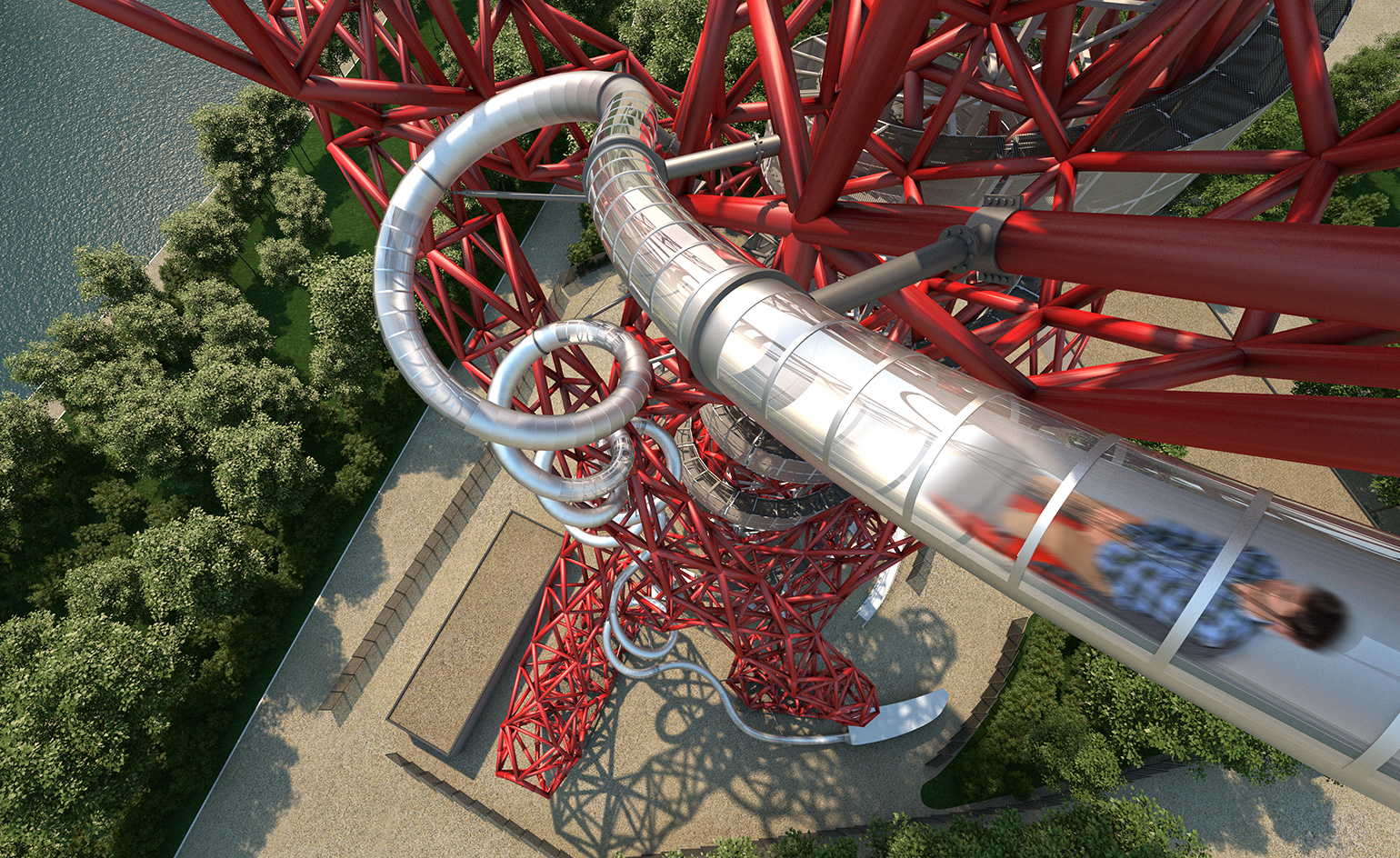 Orbit tower: Olympic Park's red 'roller coaster