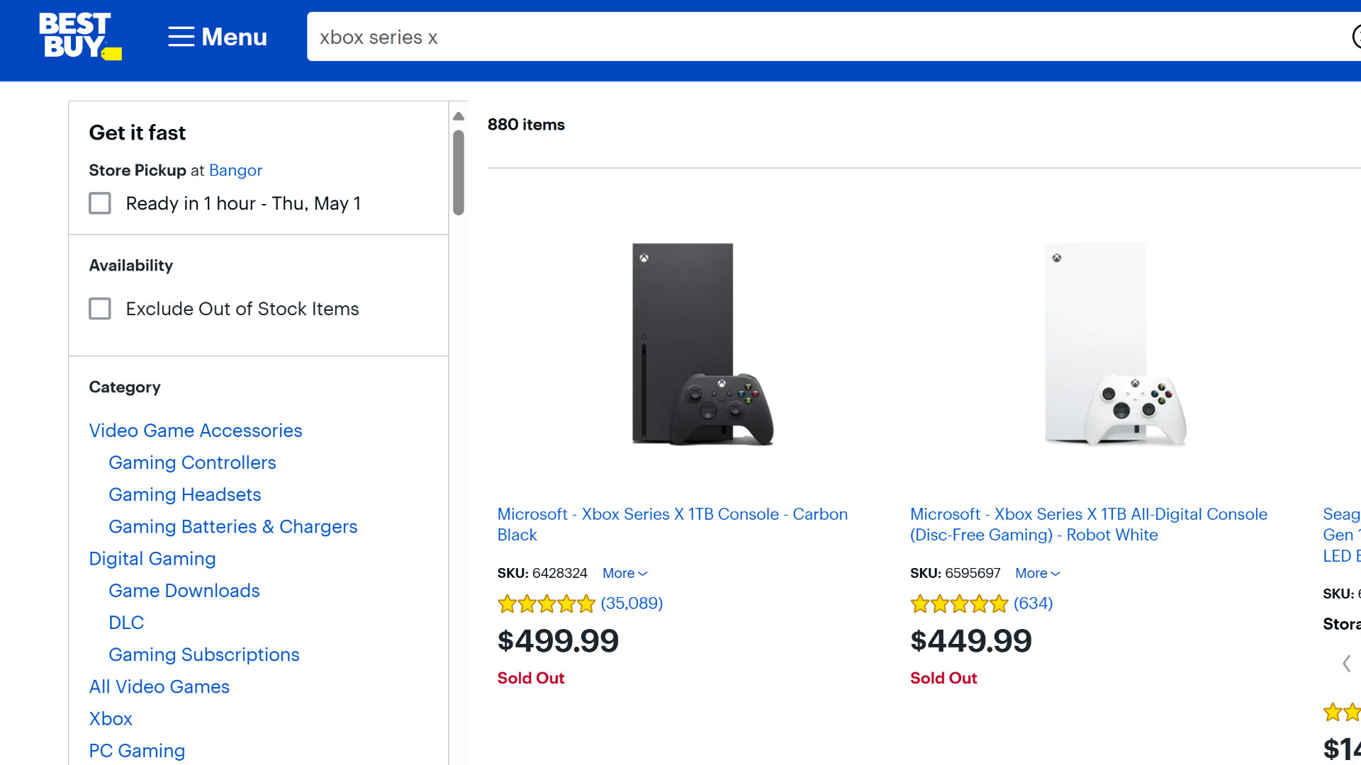Xbox Series X sold out at Best Buy