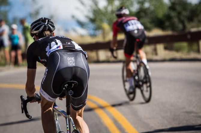 Jens Voigt (Trek) attacks to get across to Ben Jacques-Maynes (Jamis-Hagens Berman), one last time.