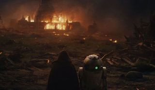 the force awakens burning jedi temple
