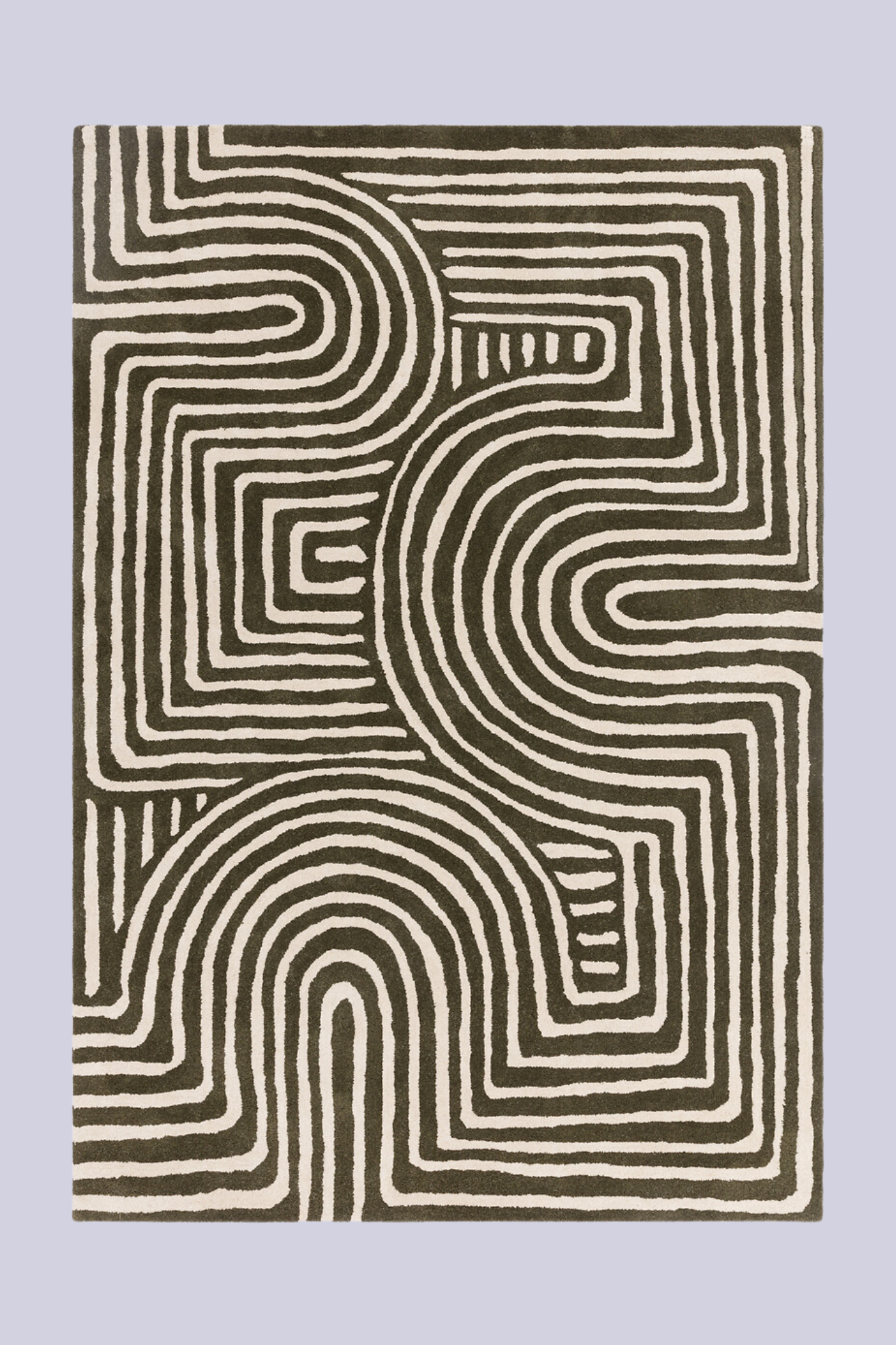 A geometric green rug