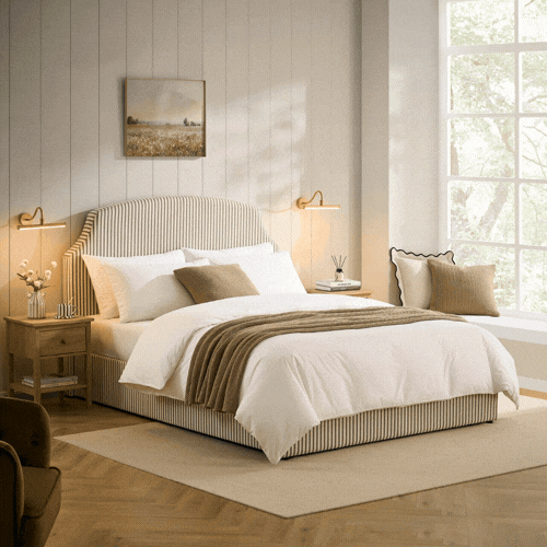 Surrey Ottoman Storage Bed - Sage Stripe