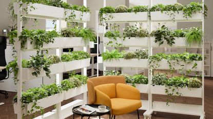 IKEA MITTZON frame in a space with plants on them