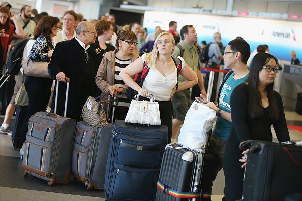 Passengers at O&amp;#039;Hare Airport in Chicago.