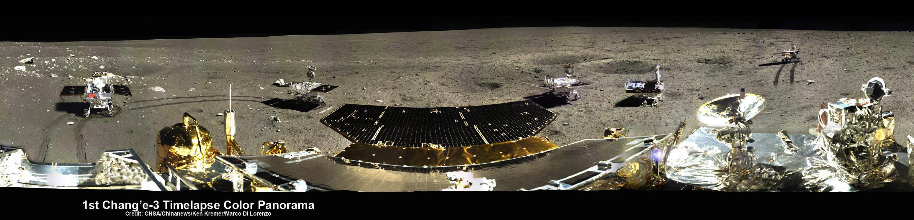 5-Position Panorama Highlights Yutu Rover Movements 