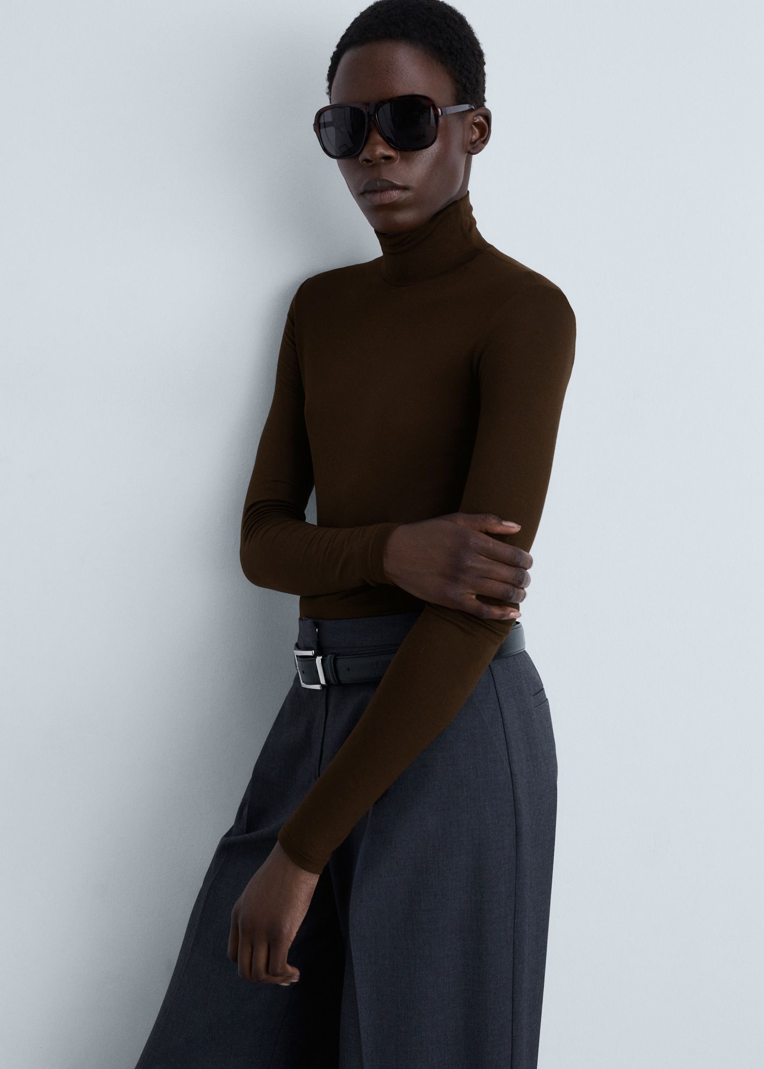 MANGO Long-Sleeved T-Shirt With Perkins Neck
