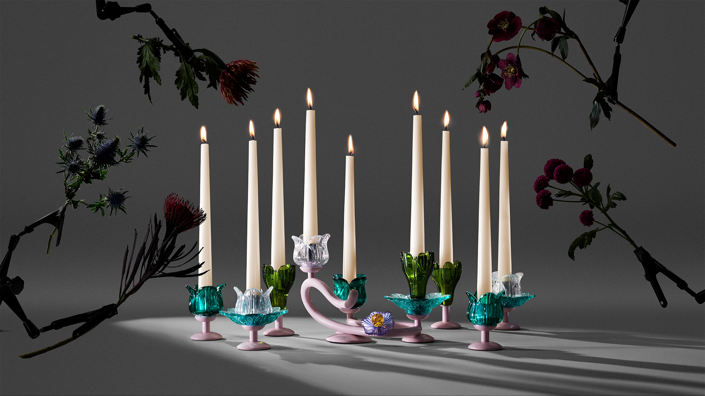 Chandeliers and candleholders by Bethan Laura Wood for Baccarat, revealed at Milan Design Week 2026