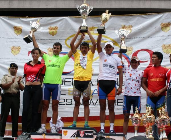 The final podium of the Vuelta al Ecuador