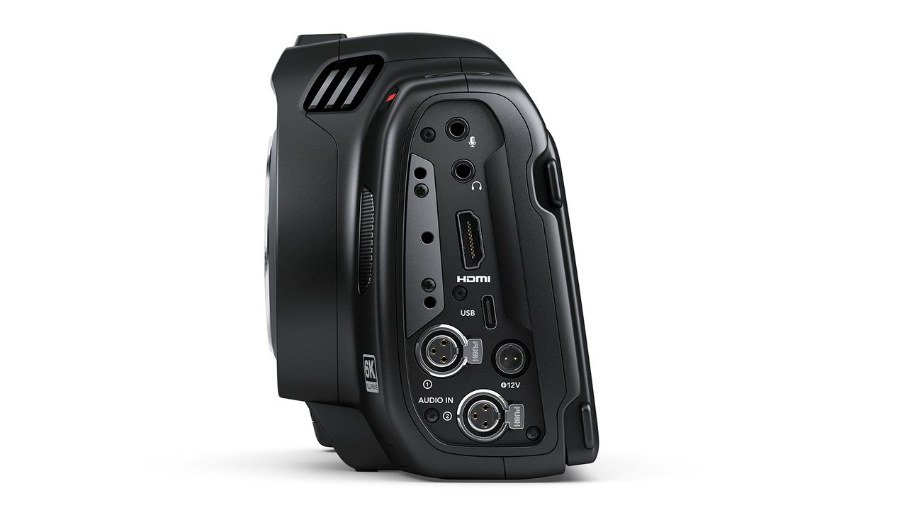 Side connections of the Blackmagic Cinema Camera 6K