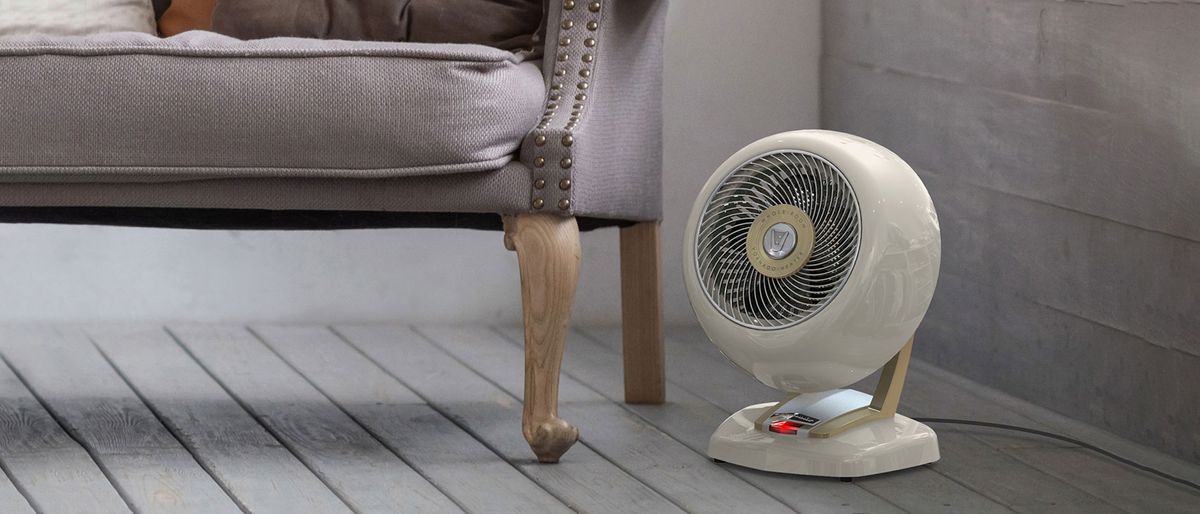 Vornado VHEAT Whole Room Vintage Heater on living room floor