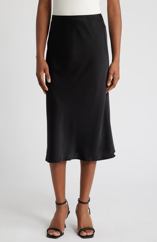 Porter Satin Midi Skirt