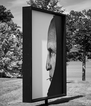 black and white portraits on grass