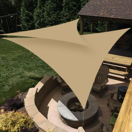 Sun Shade Sail Triangle Waterproof 6.5/10/12/16ft Outdoor Garden Patio Party Sunscreen Awing Triangle Canopy 98% Uv Block With Free Rope