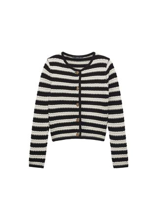 striped cardigan with jewel buttons - Women