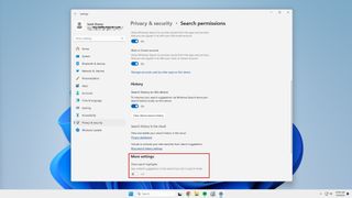 turning off search highlights windows 11