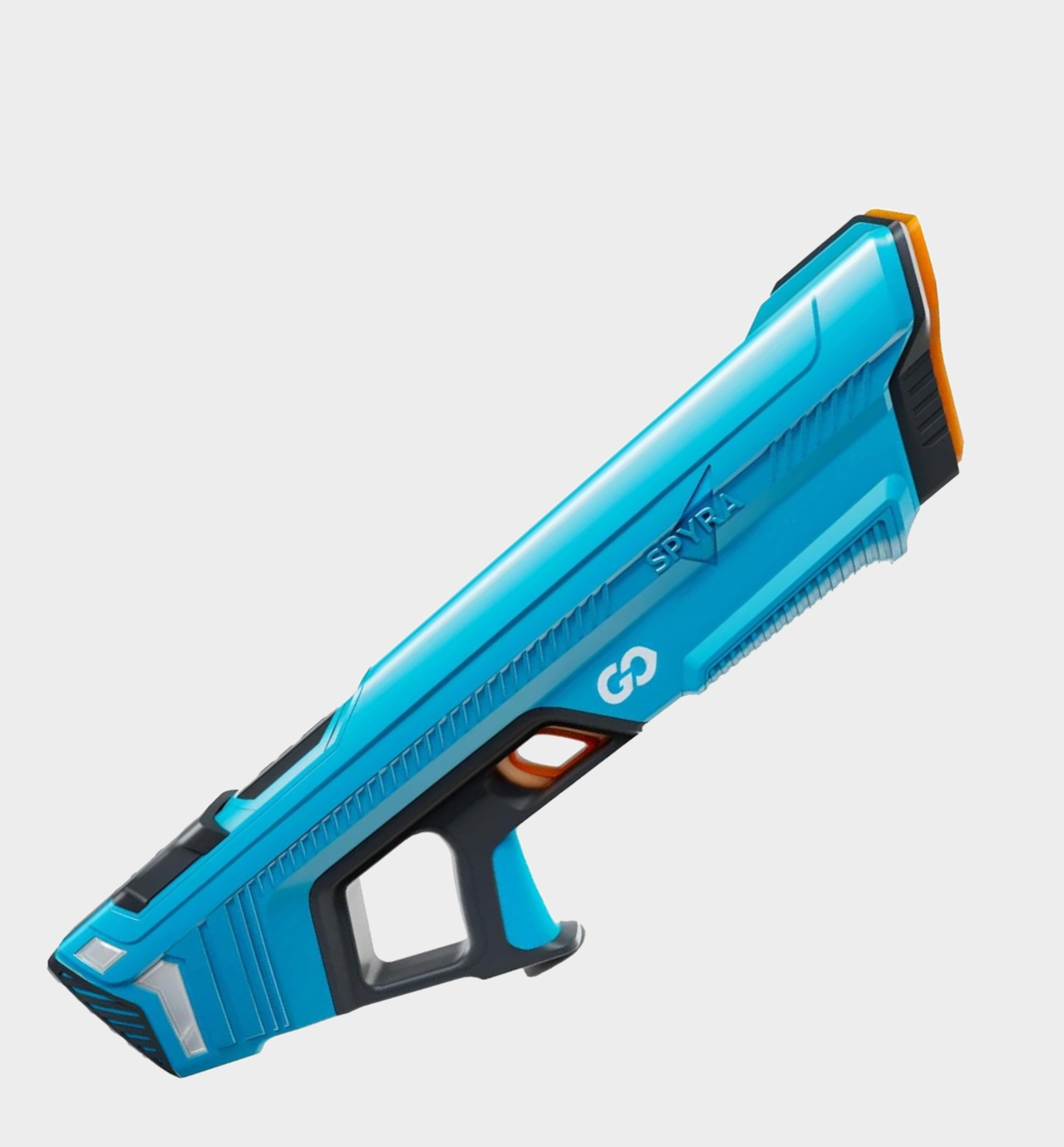 A blue SpyraGo against a plain background