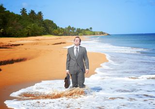 Ben Miller suited and booted in sunny Death in Paradise.
