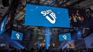 SuiteWorld 2023, screen showing the word 'SuiteUp'.