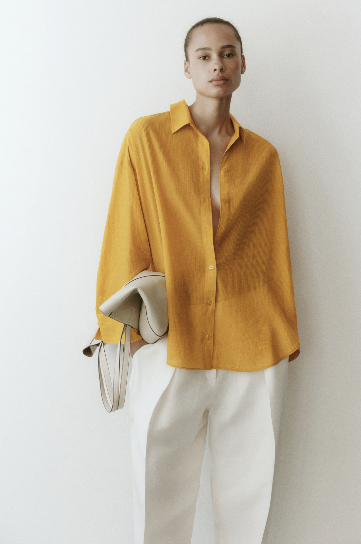H&amp;amp;M, Oversized crinkled shirt