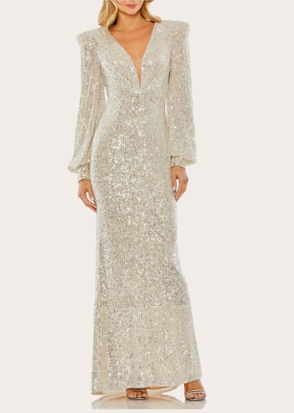 Image of silver sequin dress