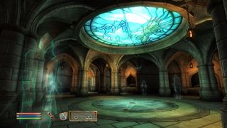 Several ghosts stood in a circular room in The Elder Scrolls 4: Oblivion