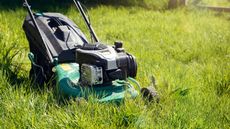 Why won't my lawnmower start? A lawn mower in long grass