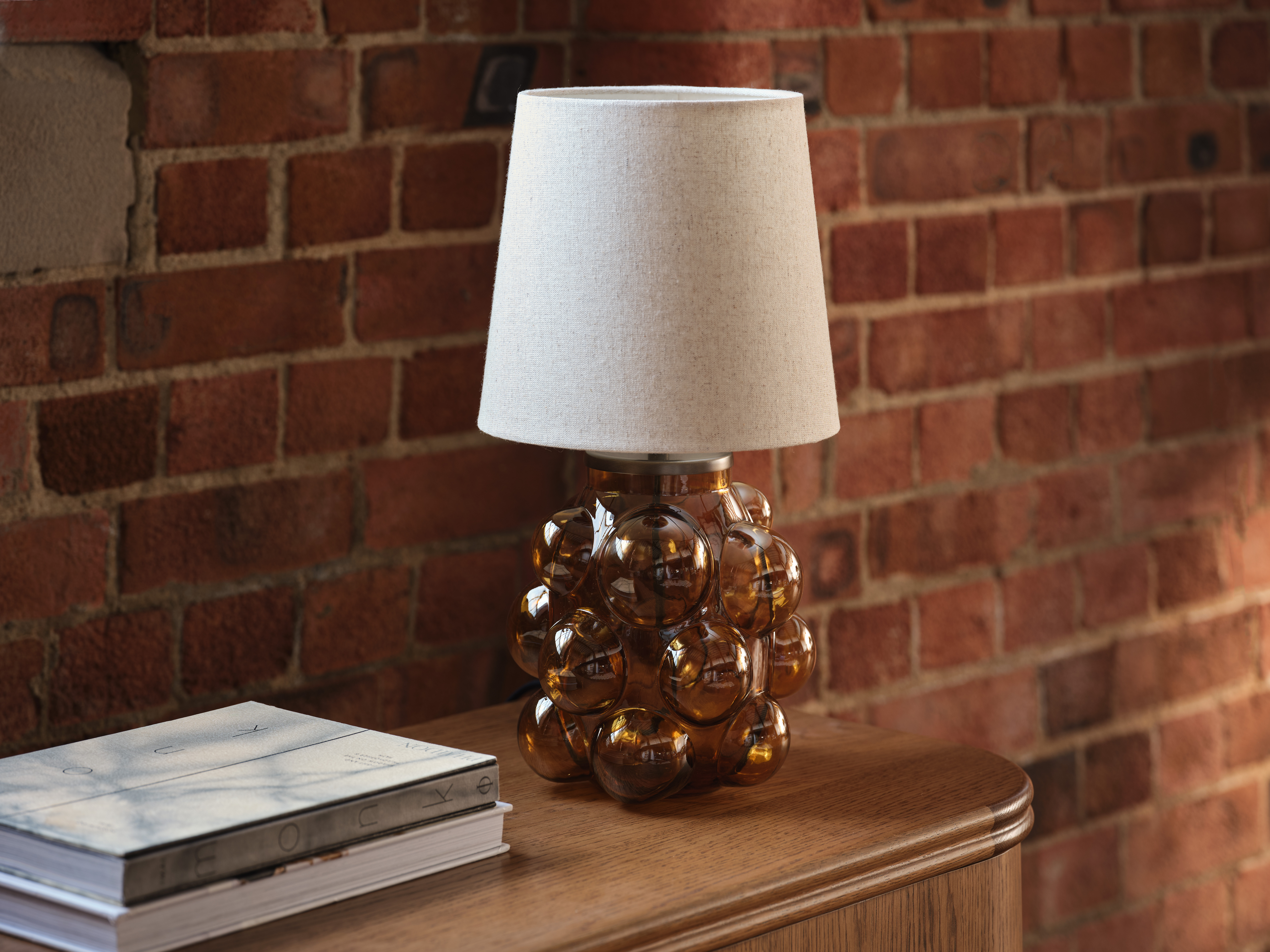 amber glass table lamp