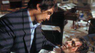 Timothy Dalton finds a wounded David Hedison in Licence To Kill.