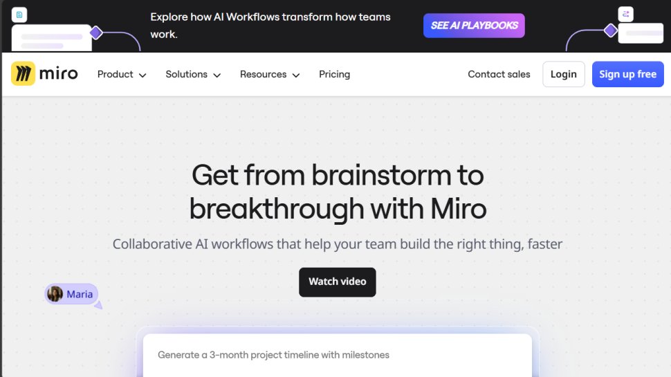 Miro website screenshot (January 2026).