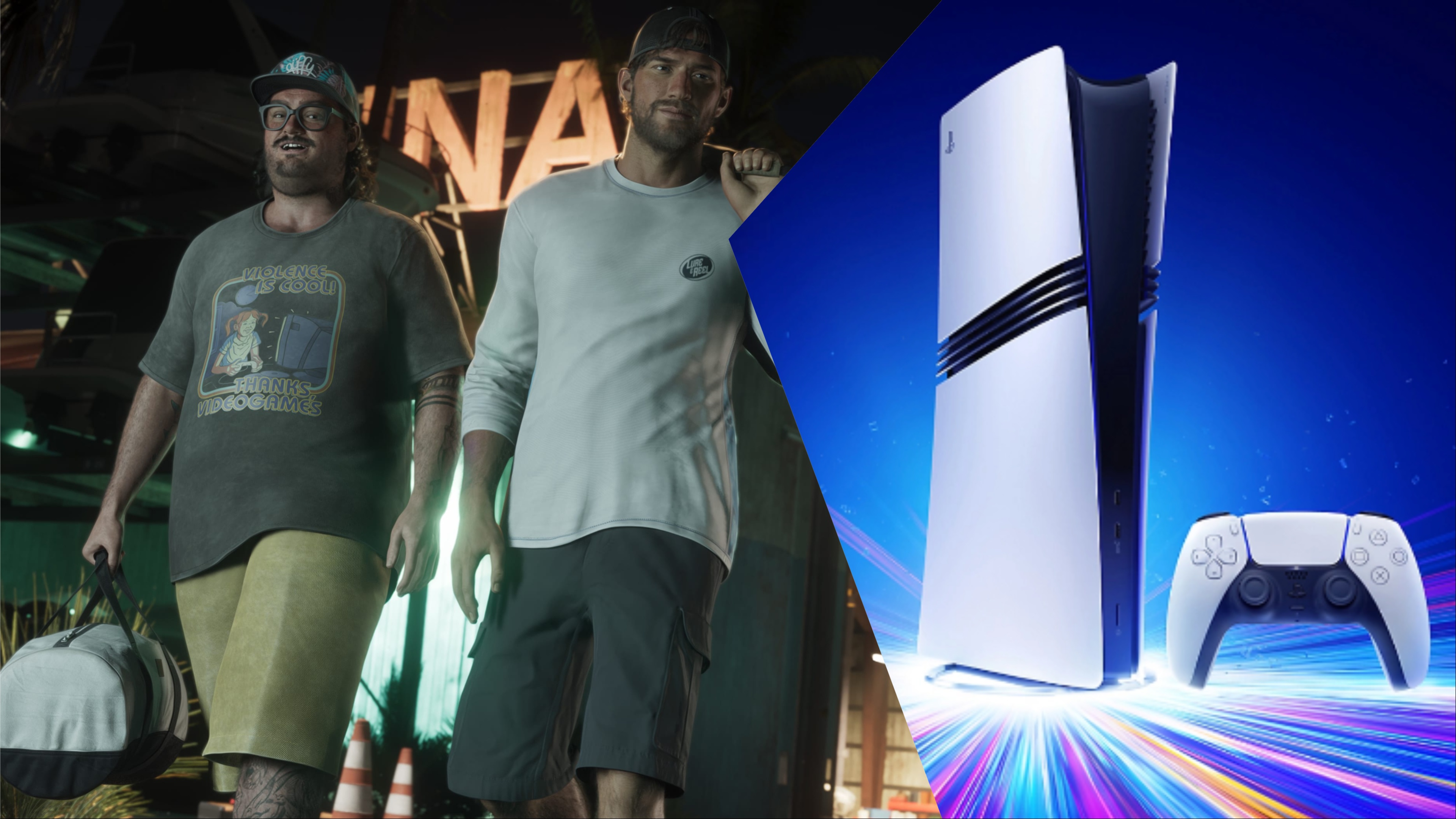 GTA 6 screenshot and PS5 Pro render