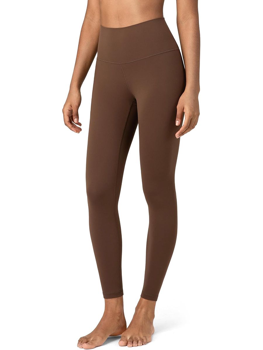 Colorfulkoala, Colorfulkoala Women's Dreamlux High Waisted Workout Leggings 25" Inseam 7/8 Length Yoga Pants (s, Cocoa)