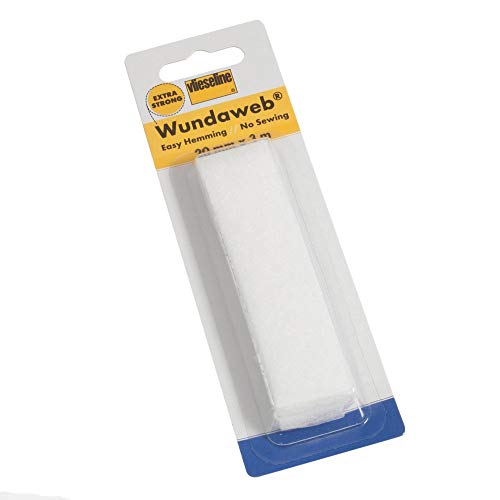 Wonderweb Wundaweb Extra Strong Hem, Iron on Fusible Fabric Tape No Sewing - 3 Meters X 20mm (pack of 1)