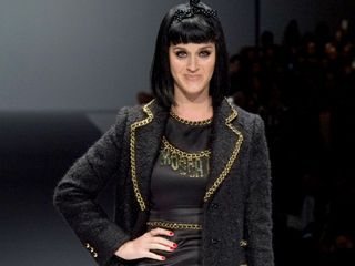 Katy Perry walks in the Moschino runway show during Milan Fashion Week.