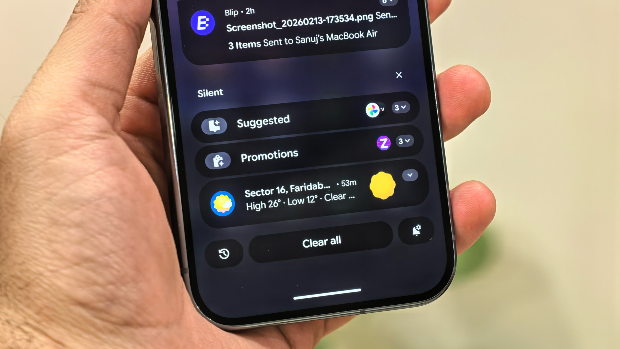Pixel 10 Pro display showing notifications and how to manage them