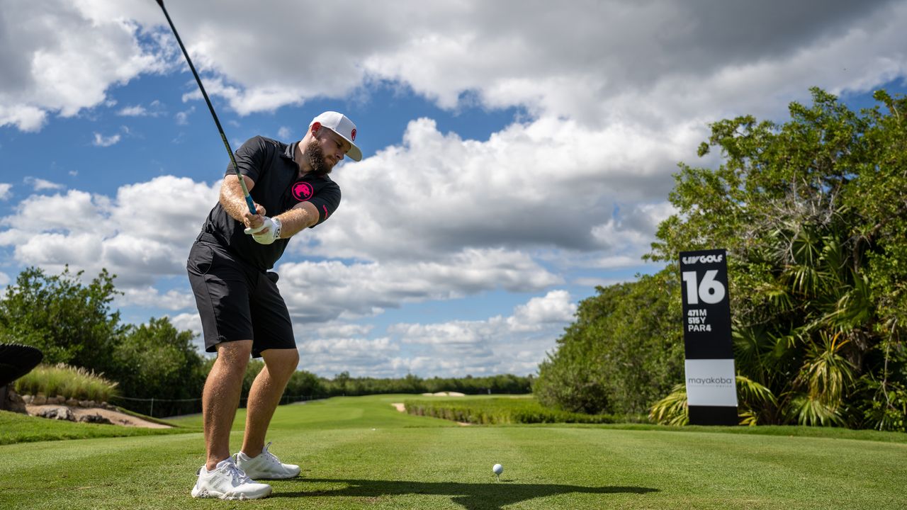 Tyrrell Hatton practicing ahead of his maiden LIV Golf event in Mayakoba