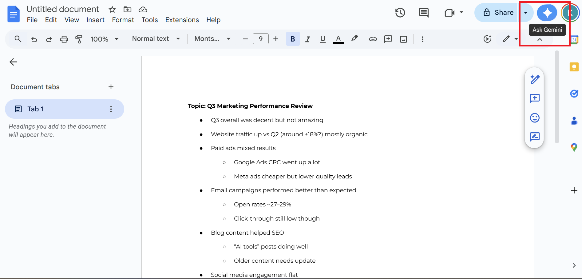 How to use Gemini to turn rough Google Docs notes into a polished report