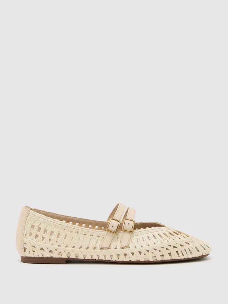 Reiss, Woven Ballerina-Strap Flats