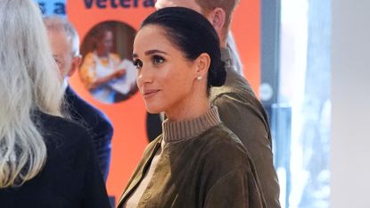 Meghan, the Duchess of Sussex, receives a tour of the Australian National Veterans Arts Museum (ANVAM)
