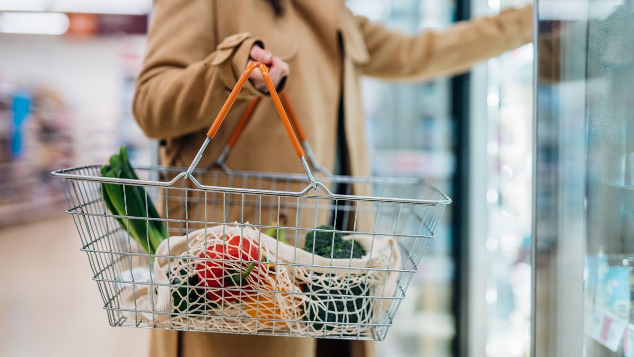 Woman shopping for groceries