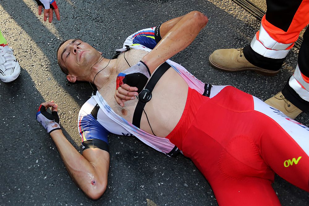 Maxim Belkov (Katusha) took his time getting up