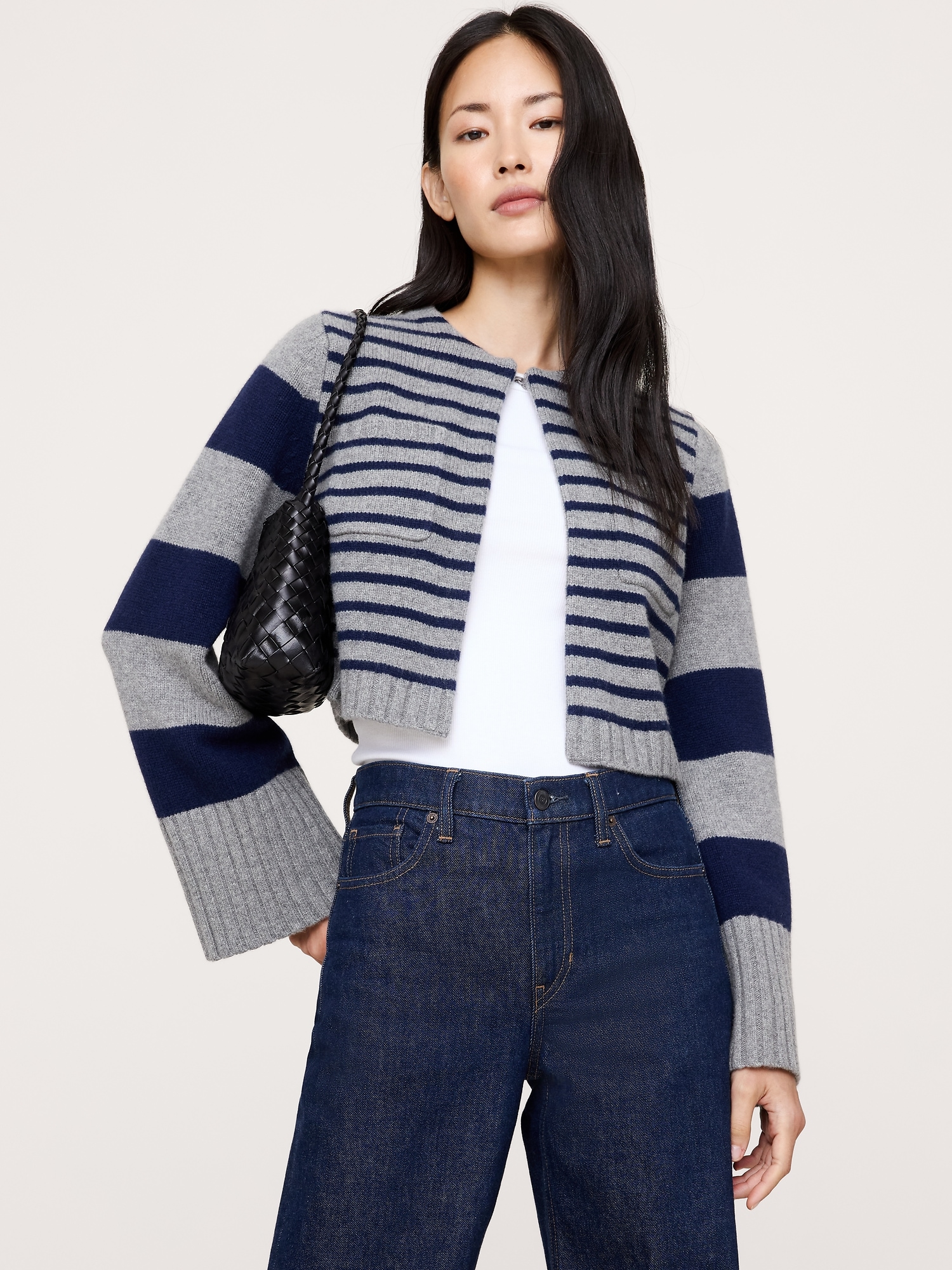 Merino-Cashmere Crop Cardigan