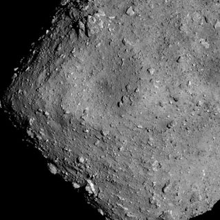 Japan's Hayabusa2 spacecraft captured this view of the asteroid Ryugu from approximately 4 miles (6 kilometers) away on July 20, 2018, at 3 a.m. EDT (0700 GMT).