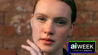 A portrait photograph being editing in the best AI photo editing software