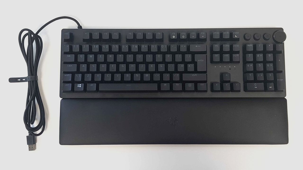 The Razer Huntsman 2 top down on white table background