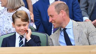 Prince George of Cambridge and Prince William, Duke of Cambridge attend The Wimbledon Men's Singles Final