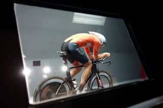 Matteo Dal-Cin at full power inside A2 Wind Tunnel. Due to his height a lot of focus was put on head placement and arm width.