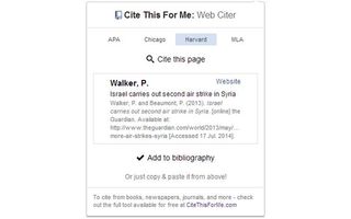 best google chrome extensions: Cite This for Me Web Citer